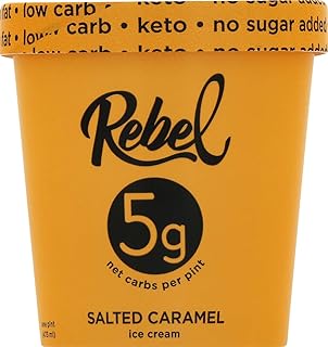 Rebel Ice Cream, Salted Caramel, 16oz (Frozen)