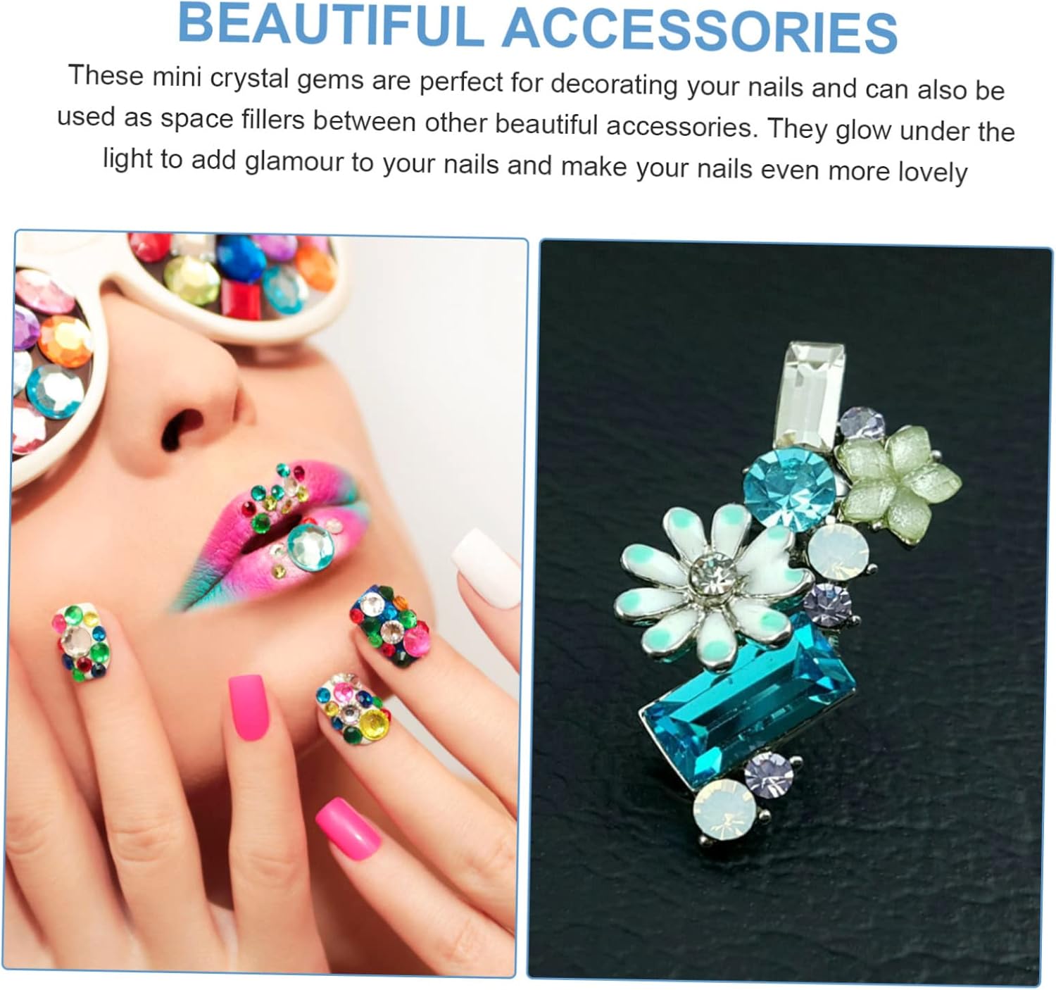 GALPADA 20sets Glass Nail Art Decorations Elegant DIY Manicure Ornaments of Rhinestones for Stunning Nail Designs and Creative Art