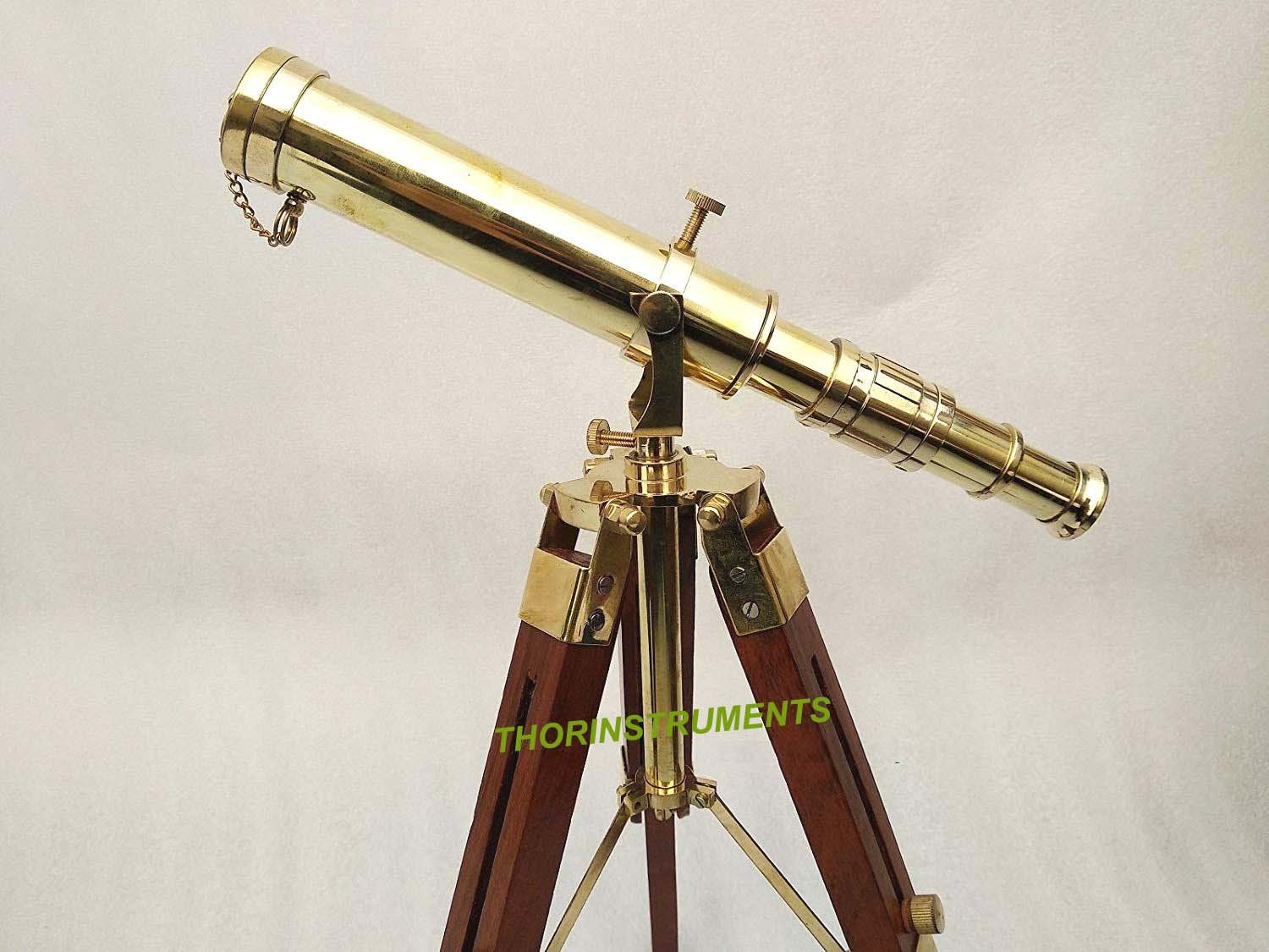 Vintage Brass Nautical Telescope On Tripod Escritorio Telescope Outdoor Adventures