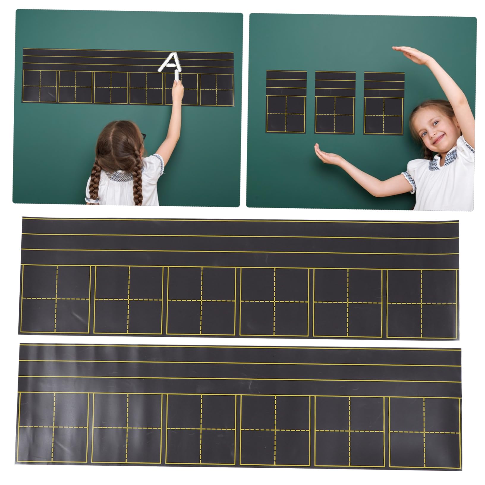 Abwischbare Tafel 2 Stück aus Gummi, Schwarz, Wiederverwendbar