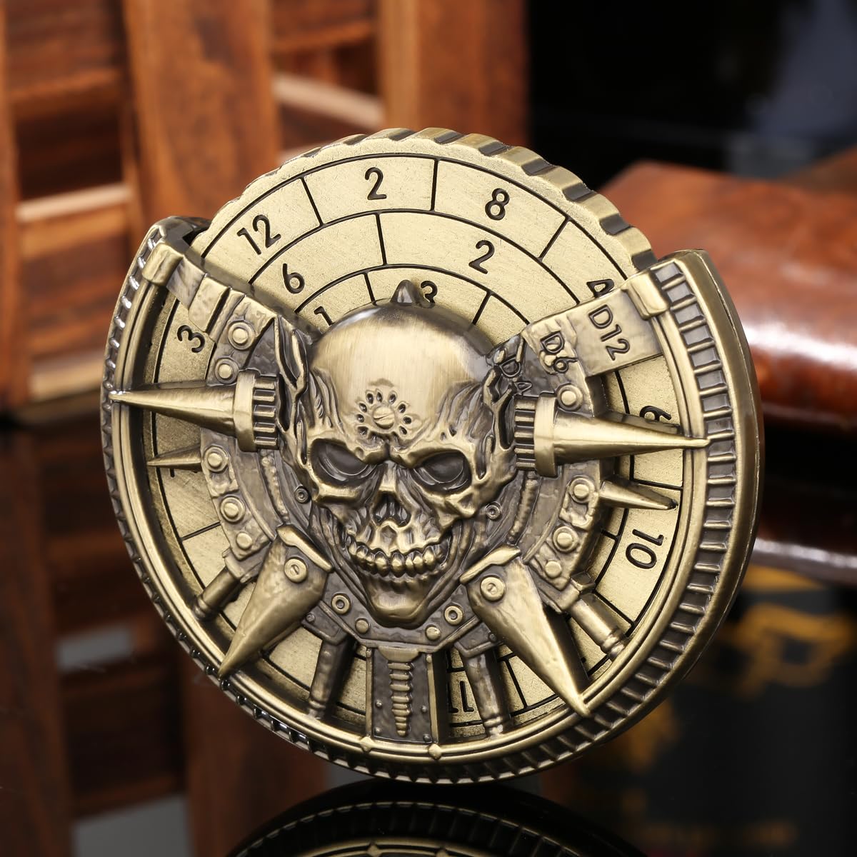 7-in-1 Corpse Skull Fingertip Gyro, DND Wheel Dice Spiner, DND Starter Set, 7-in-1 Metal D&D Dice Set - Image 2