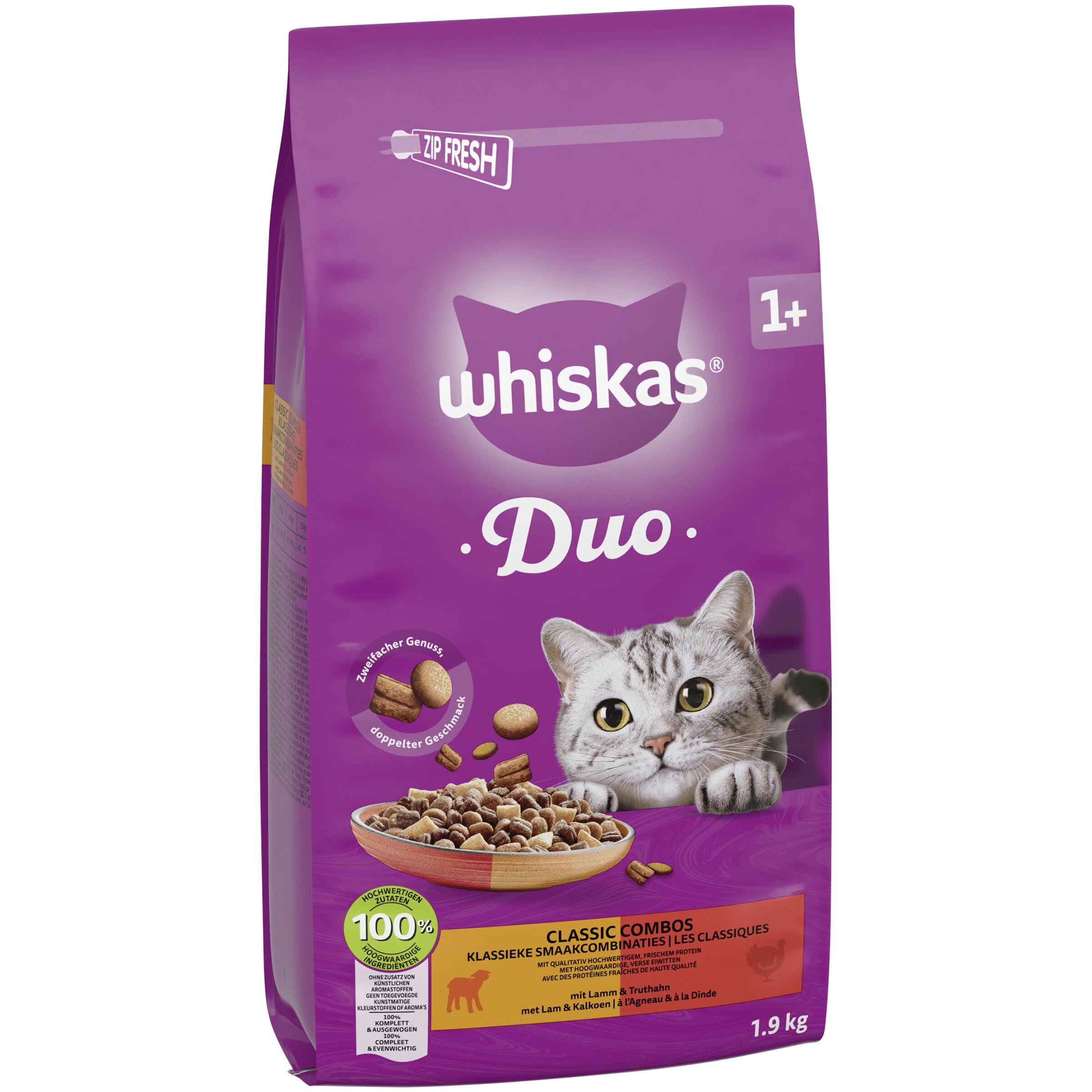 Whiskas Duo Trockenfutter für ausgewachsene Katzen 6 x 1.9 kg Classic Combos