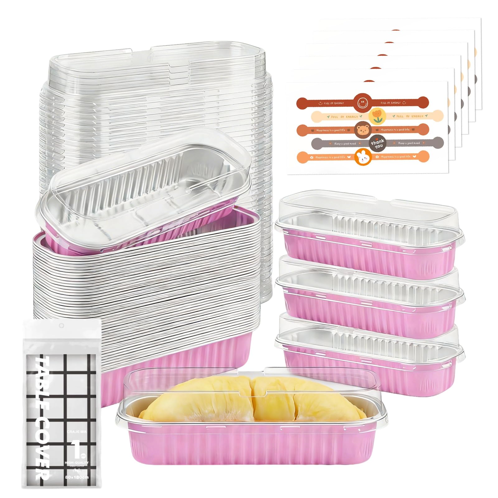Wrbugukeji 30 Pcs Mini Loaf Cake Cases, 200ml Black Gold Mini Cake Tins, Mini Loaf Tins for Bread Cakes Wedding Birthday Picnic Party (Pink)