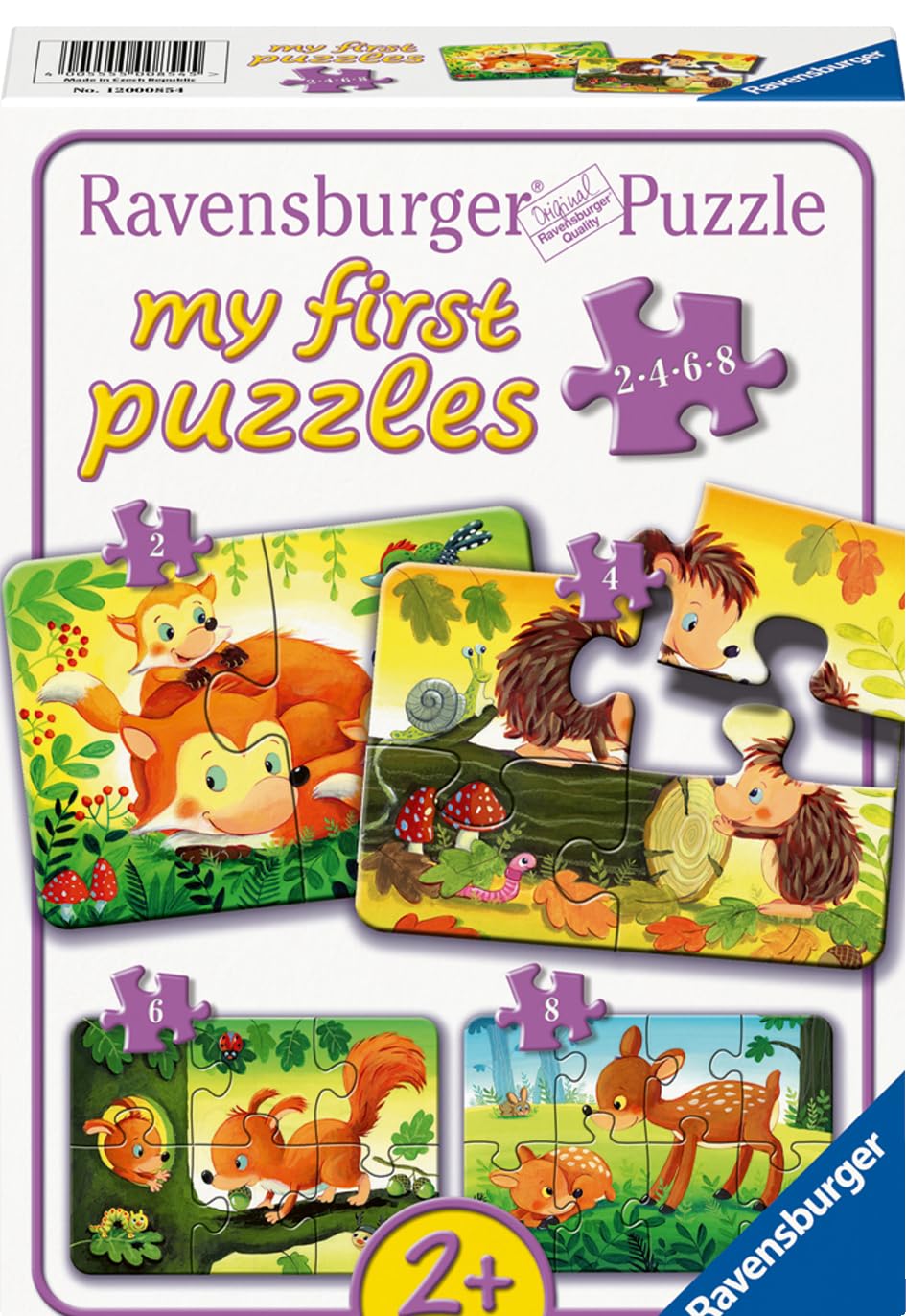 Ravensburger Kinderpuzzle - 12000854 Kleine Tierfamilien - 2,4,6,8 Teile Puzzle für Kinder ab 2 Jahren