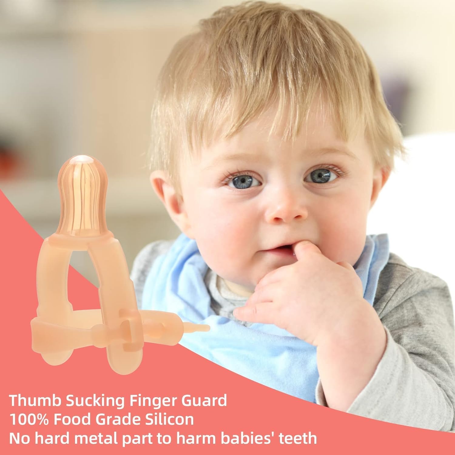 Baby Silicone Thumb Guard - Adjustable Silicone Thumb Guard for Babies - Thumb Sucking Stop Treatment Kit (0-3 Years, 3-36 Months) - Comfortable and Safe Thumb Sucking Prevention Any content changes? More keyword ideas? (Nanosilver) - Image 5 thumbnail