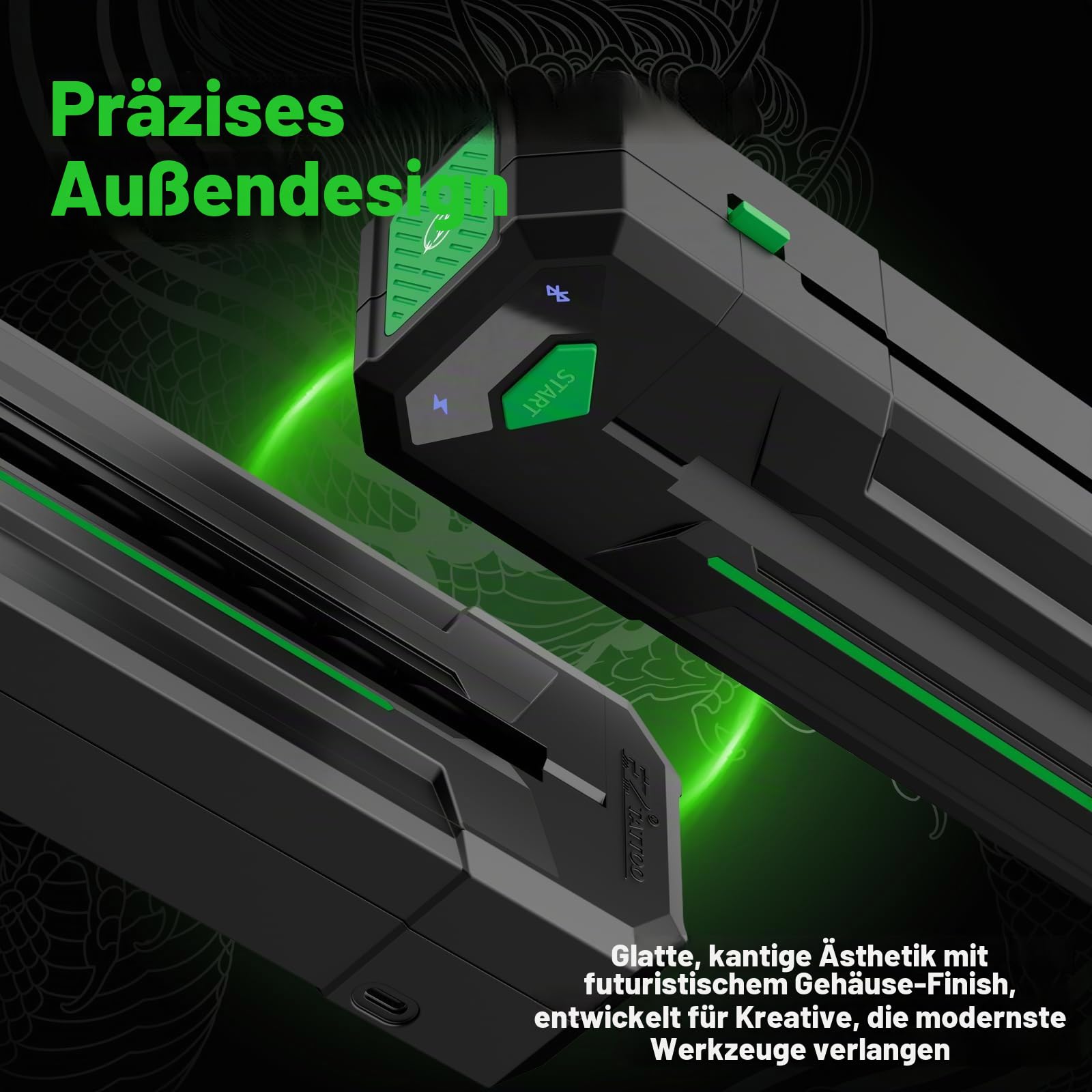EZ Stencil Drucker - Thermische Tattoo Drucker Bluetooth mit 2500mAh Großem Netzteil, Tragbar Mini Drucker für Reisen Kompatibel mit Telefon/Tablet/PC Tattoo-Zubehör