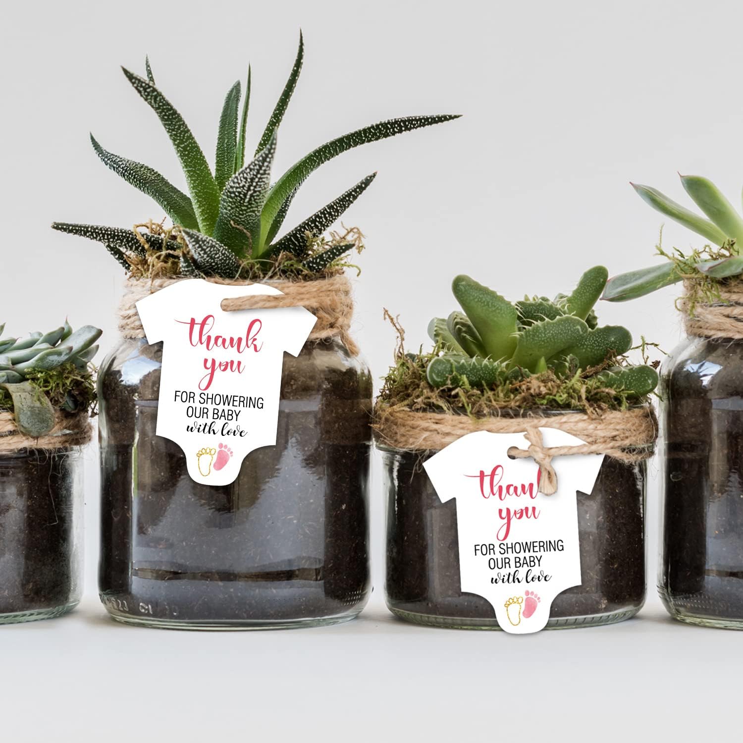 50 PCS Cute Pink Little Feet Thank You Tags - Baby Shower Favor Decorations - Image 6