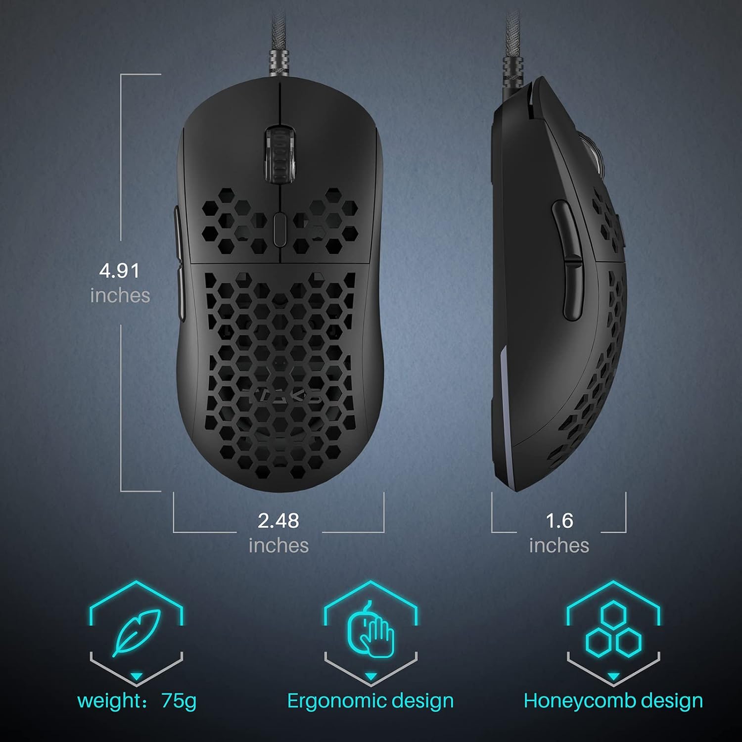 Buy DIERYA X TMKB Falcon Wired Gaming Mouse, 12800DPI Optical Sensor, 6 Programmable