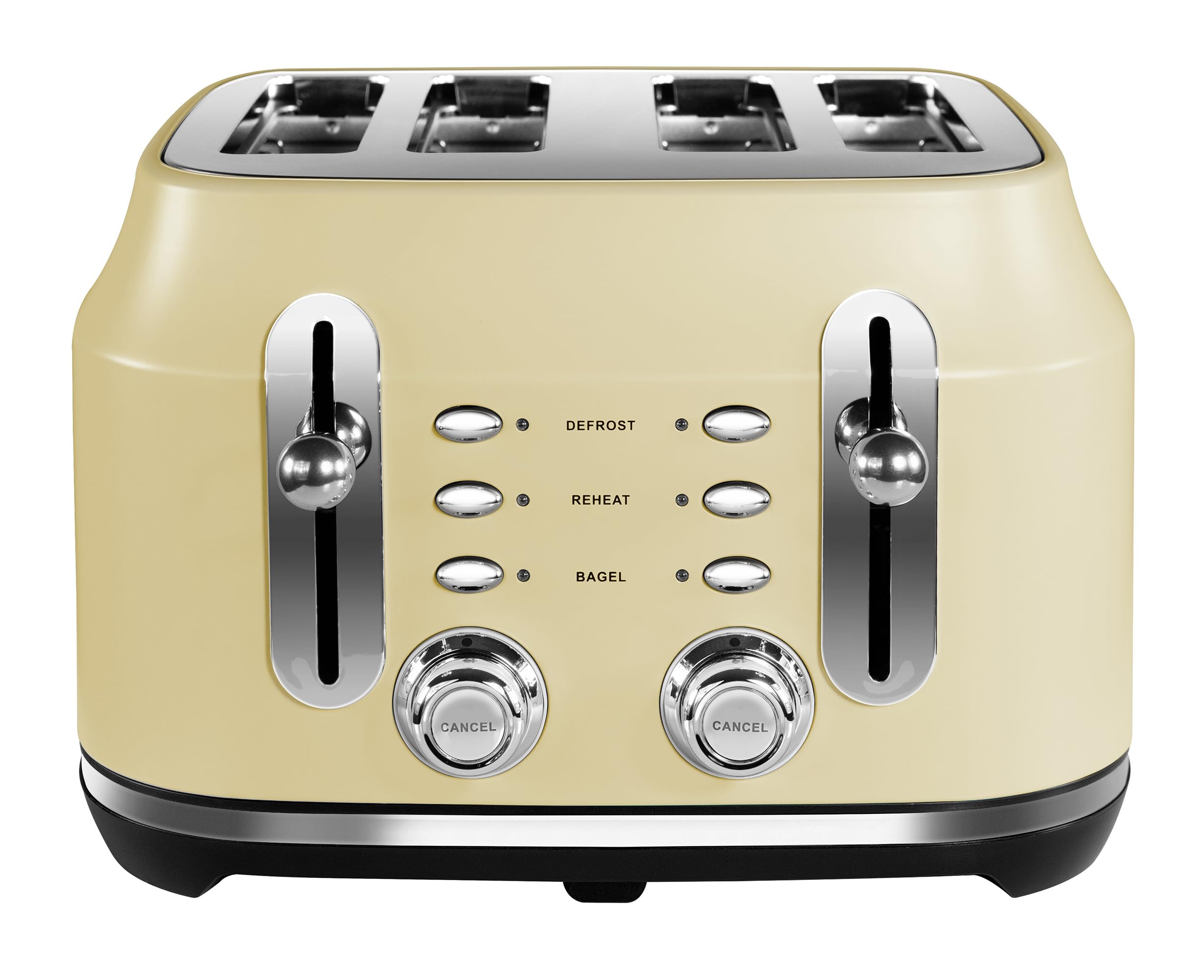 Rangemaster RMCL4S201CM Classic Cream 2.1kW 4 Slice Toaster with Defrost, Cancel & Reheat Functions, Removable Crumb Tray & 6 Power Levels with 2 Year Guarantee