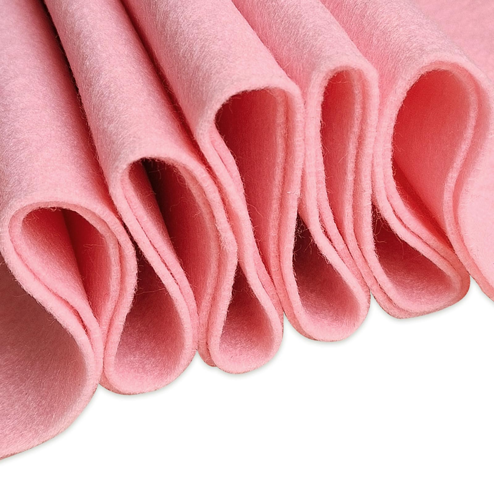 Jtnohx Filz, 1,4 mm dicker Bastelfilz, 90x90cm Filzstoff, Weicher Farbe Filz für Kunst- und Bastelprojekte (Rose2)