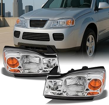 AKKON - For Saturn Vue Amber Chrome OE Replacement Headlights Driver/Passenger Head Lamps Pair