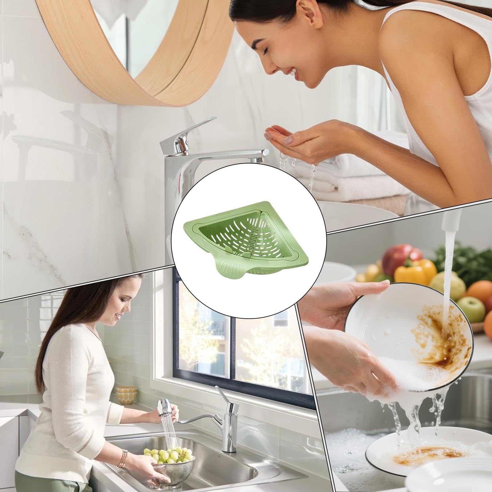 Colino Angolare Per Lavello In Acciaio Inox | Cestello Drenante Per Frutta E Verdura | Filtro Residui Da Cucina | Accessorio Salvaspazio