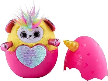 Rainbocorns Sequin Surprise Monkeycorn Yellow Plush in Mystery Egg by Zuru, Multicolor 9201G2