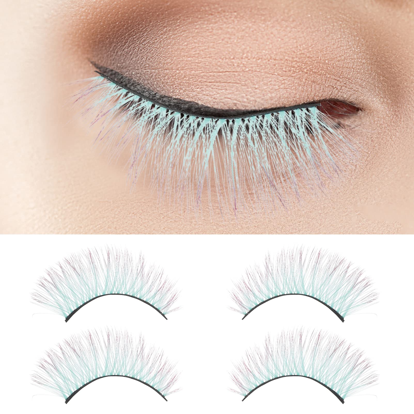 MAGICLULU 4 Set Di Ciglia Finte Di 3d Ciglia Finte Trucco Per Donne Ciglia Spesse Occhio Di Gatto Set Comodo Da Indossare Per Festa Quotidiana Cosplay 5 Paia * 4