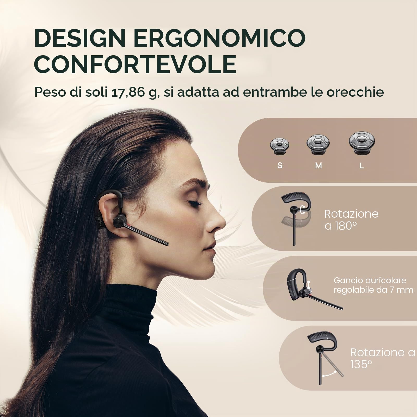 Yealink BH71 Pro - Cuffie Bluetooth con Dongle USB, certificato Teams, auricolare senza fili per cellulare, PC e laptop, microfono a riduzione del rumore, gancio per orecchio regolabile
