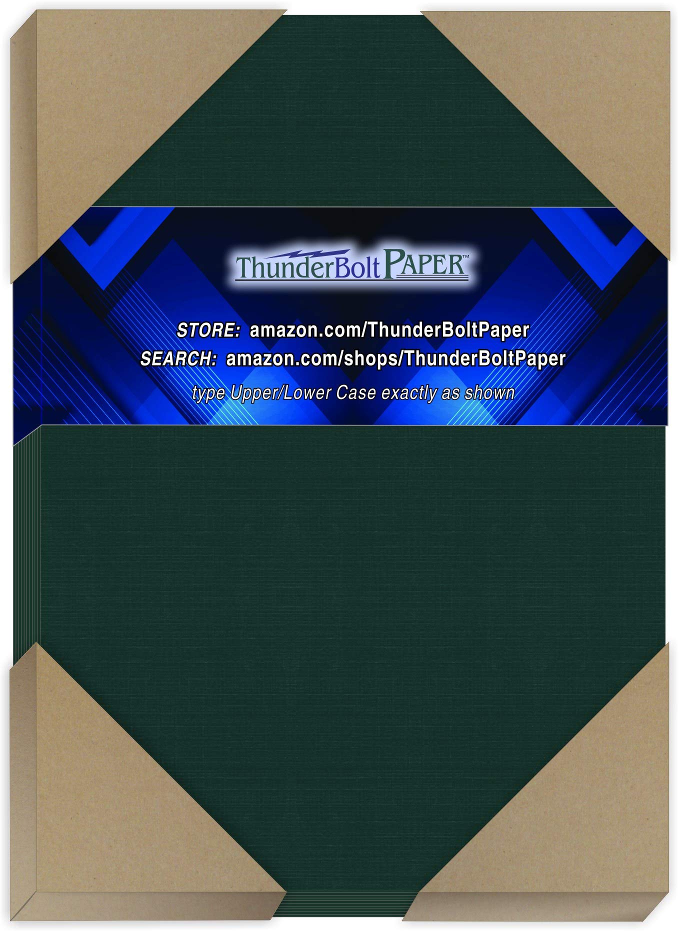 75 Dark Green Linen 80# Cover Paper Sheets - 5