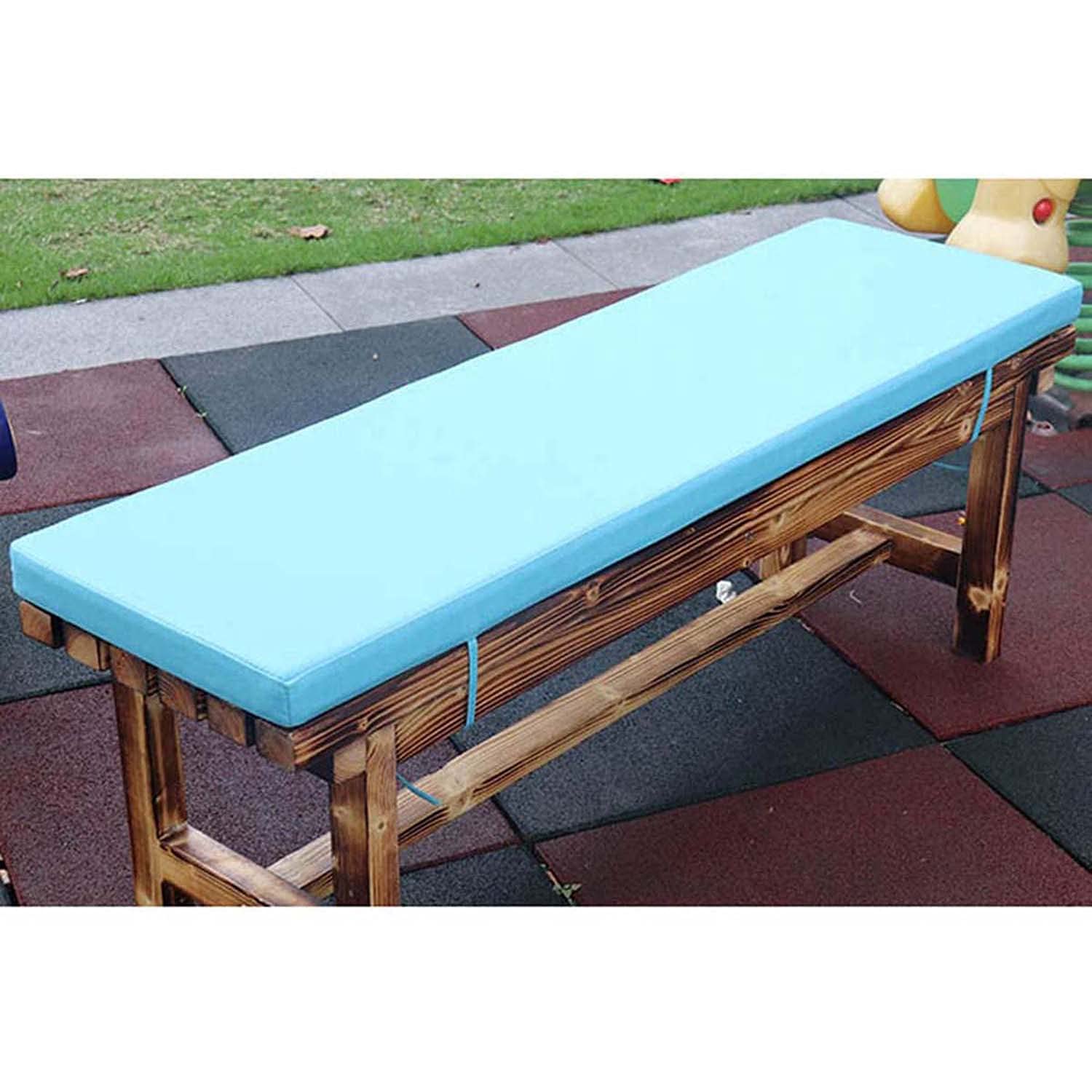 Cuscino Impermeabile Per Panche Da Giardino - 120x40cm, Spessore 5cm, Verde, Con Cinghie Antiscivolo - Foto 7