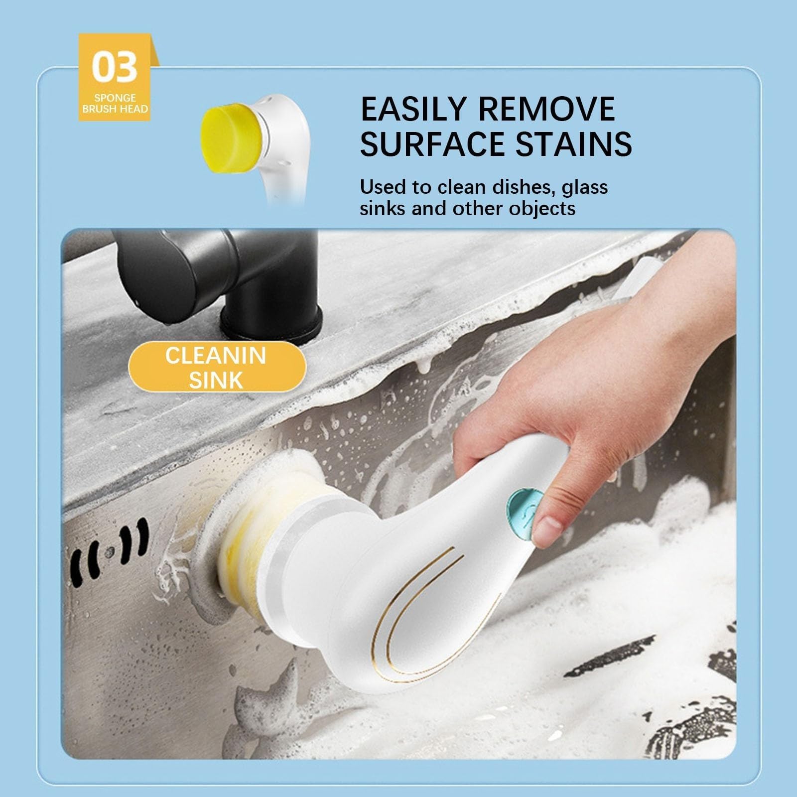 Fregadora Giratoria Eléctrica, Cepillo De Limpieza De Mano Recargable For El Hogar Con Juego De 5 Cabezales De Cepillo Reemplazables, For Azulejos, Fregaderos, Duchas, Baños, Cocina, Limpieza De Autos