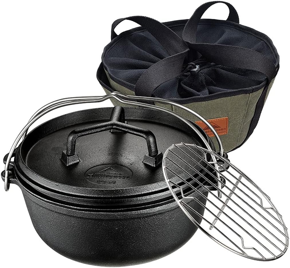 YYDS Outdoor Camping Outdoors Camping Cookware Hanging Pot Cast Iron Pot 10KG Family Indoors Kitchen Frying Pan Multifunction Camping Cooker Adventures Picnics