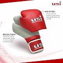 USI Universal 612 Reliance Boxing Gloves, Punching Bag Gloves for Boxing, Kickboxing, Muay Thai, MMA, Durable Pu Material, Elasticated Hook & Loop Wrist Closure, Foam Padding (Size 16oz, Red) gallery image