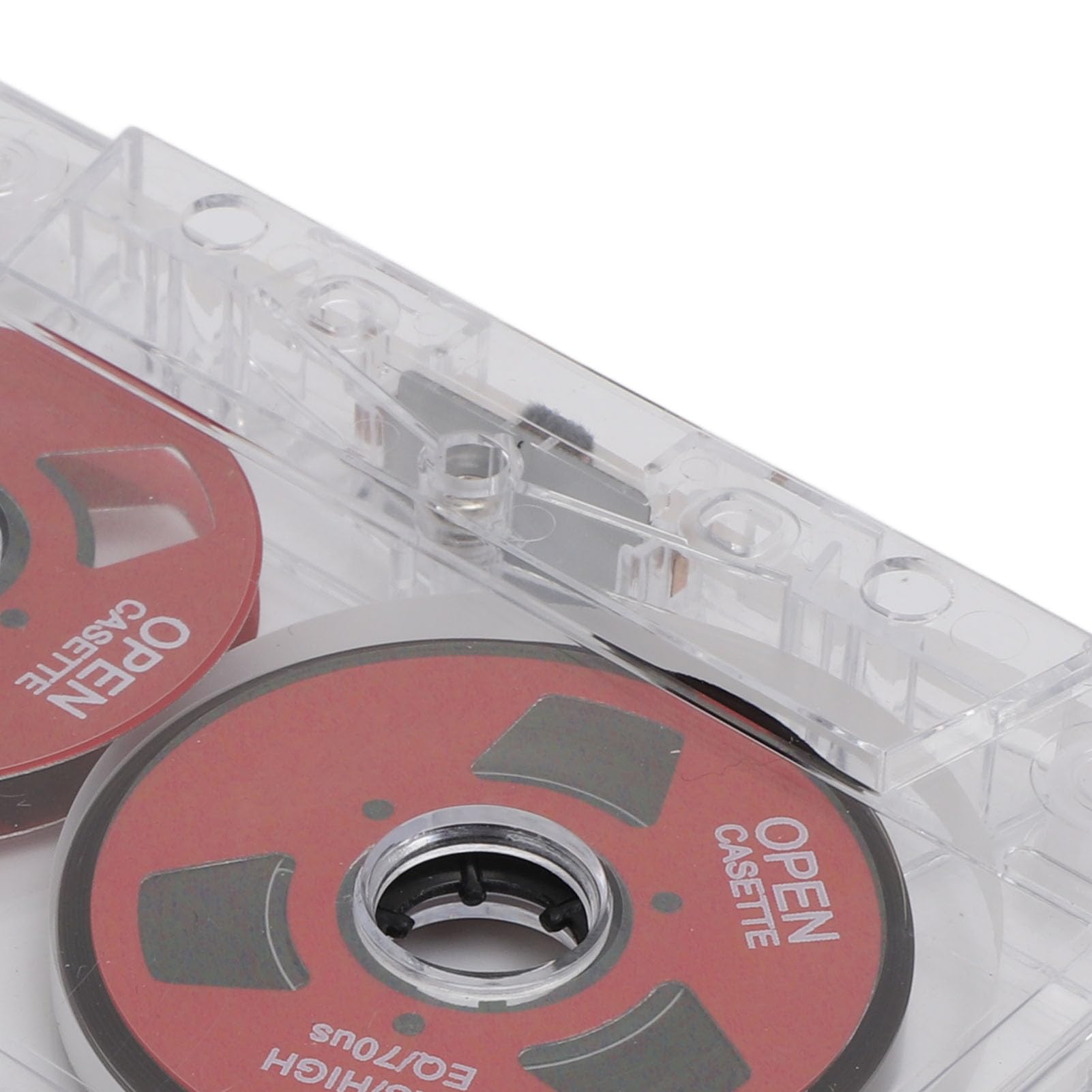 Cinta de Casete en de Carrete a Carrete, Cinta de Casete de Audio de Metal de Doble Cara con Caja Transparente, Tiempo de Grabación de 50 Minutos, Ideal para Grabación de