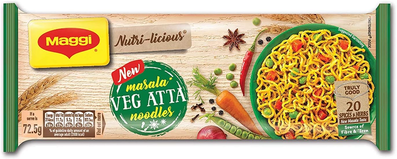 Maggi Masala Vegatable Atta Noodles (PACK OF 2) 10.3 oz