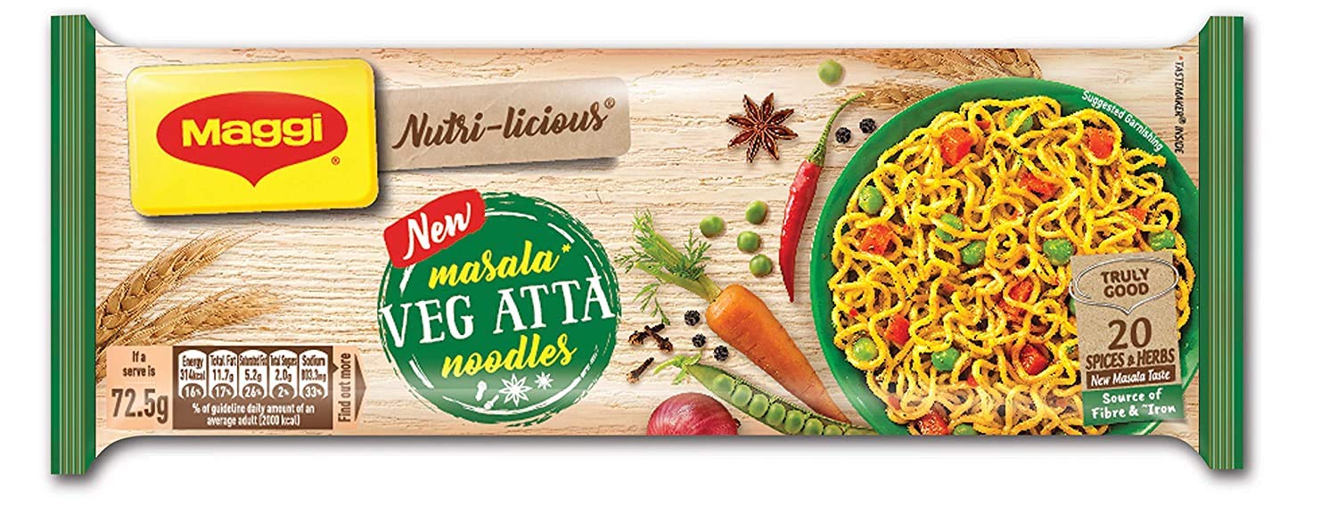 Maggi Masala Vegatable Atta Noodles (PACK OF 2) 10.3 oz