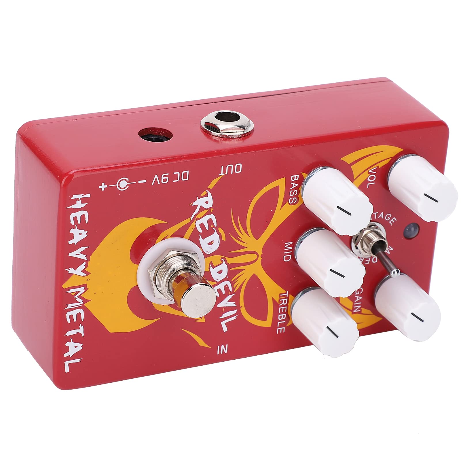 Pédale de distorsion, sonorité Heavy Metal 9V DC Center pédale d'effet négatif pour guitaristes pour mélomanes