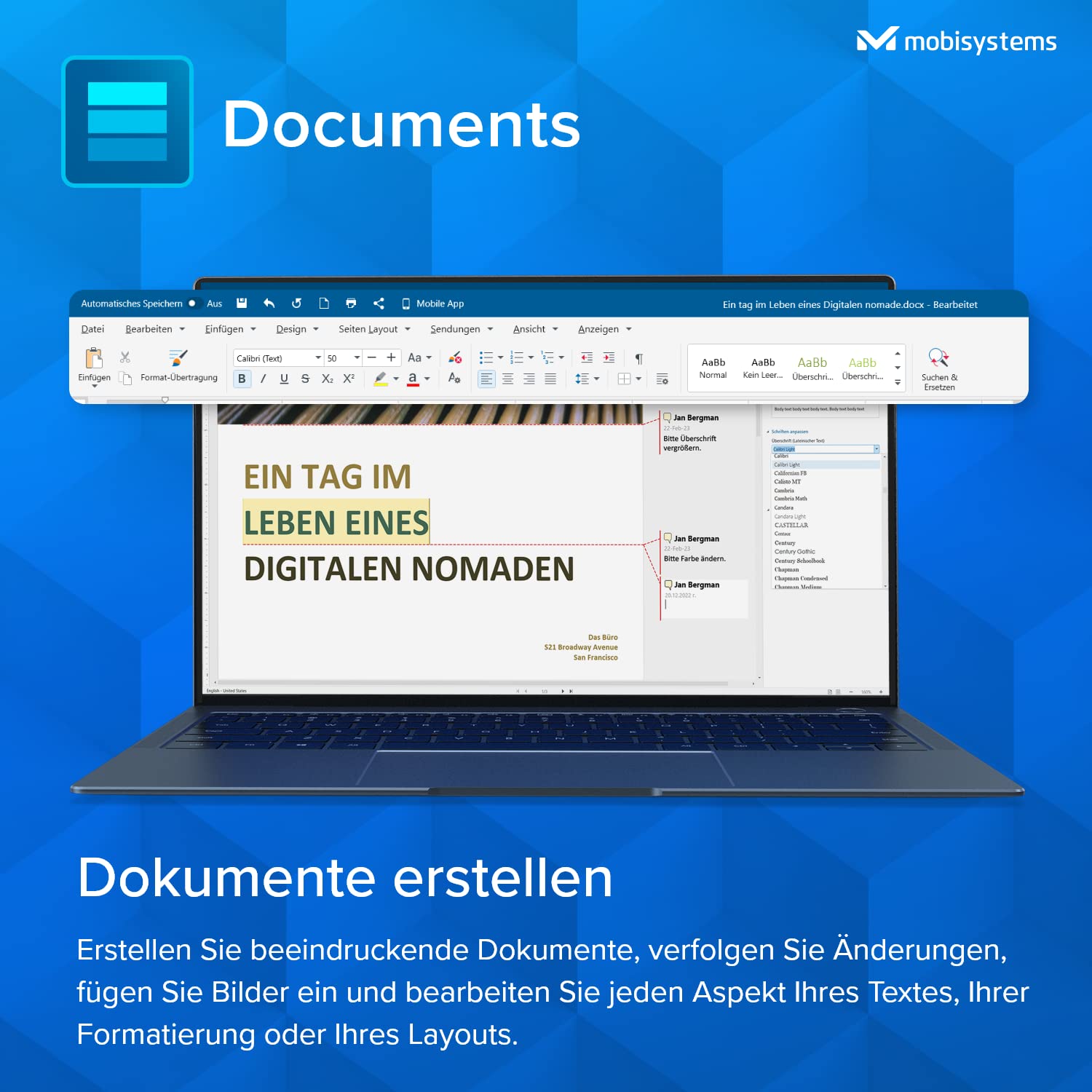 OfficeSuite Home & Business | 5-in-1-Office-Paket | Dokumente, Tabellen, Präsentationen, PDF, E-Mail & Kalender | Lebenslange Lizenz | 1 Windows-PC | 1 Benutzer [Online-Code für PC]