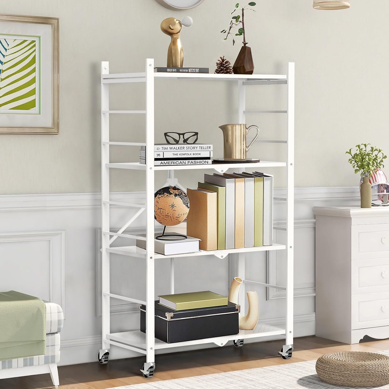 Himix 5 Tier Expandable Storage Shelves + 4 Tier Foldable Shelves
