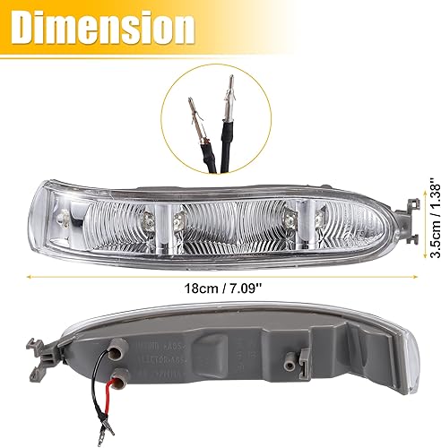 Miniatura 3 de uxcell Coche LED No.A2308200821 Espejo retrovisor derecho señal de giro ámbar indicador de luz para Mercedes-Benz CLK320 CLK350 CLK500 CLK550 CLK55