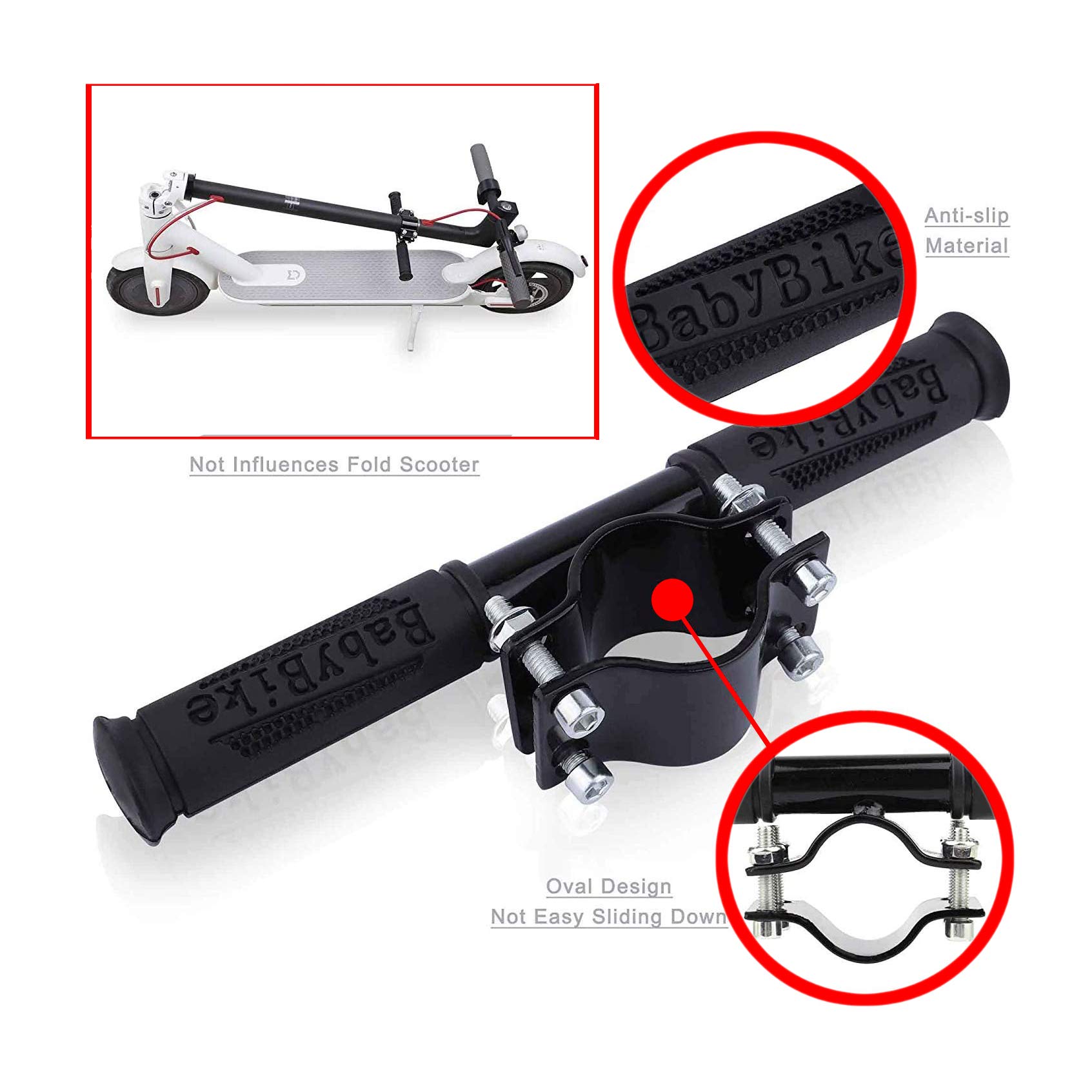 Scooter Manillar de Patinetes, Scooter Eléctrico Barra de Agarre Ajustable Antideslizante Holder para Niños, Puños para patinetes