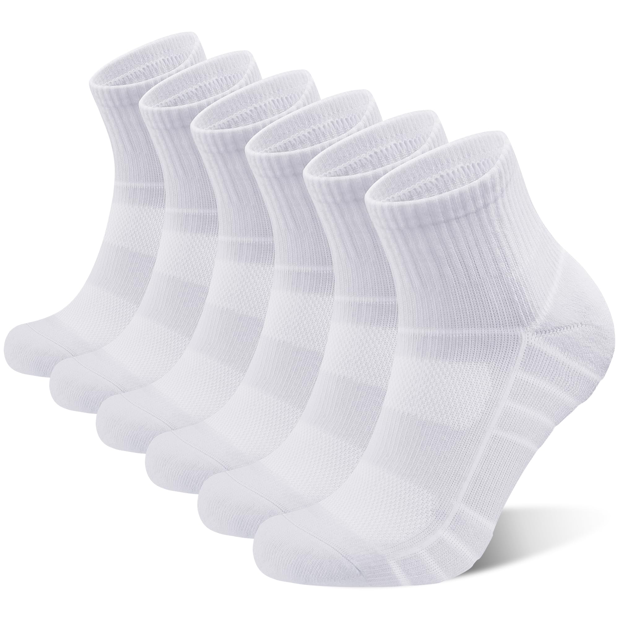 coskefy 6 Paar Socken Herren Damen Quarter Sportsocken Short Crew Socks Laufsocken Viertel Sneaker Socken 35-38 39-42 43-46
