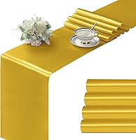 Vista 200 de Manyshofu 12Pcs Satin Orange Table Runner - 12 x 72 Inch Long Size, Party Table Runner Decor Bright & Smooth Wedding Decorations Table Runners for