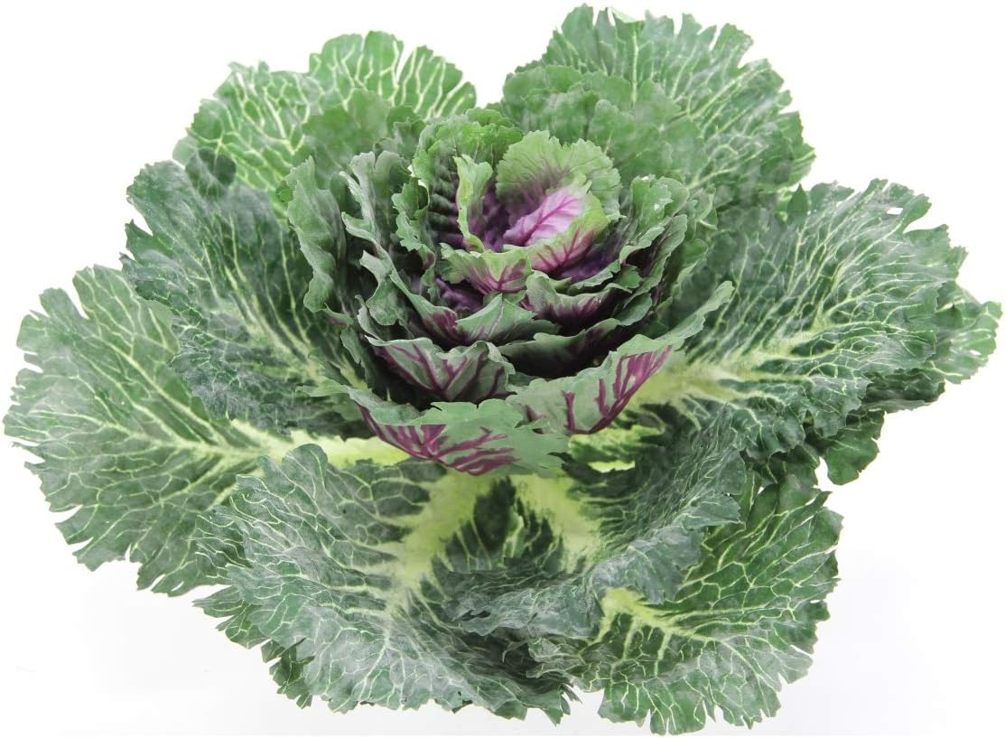 Amazon.com: Collections Etc Artificial Purple Cabbage Roses Use ...