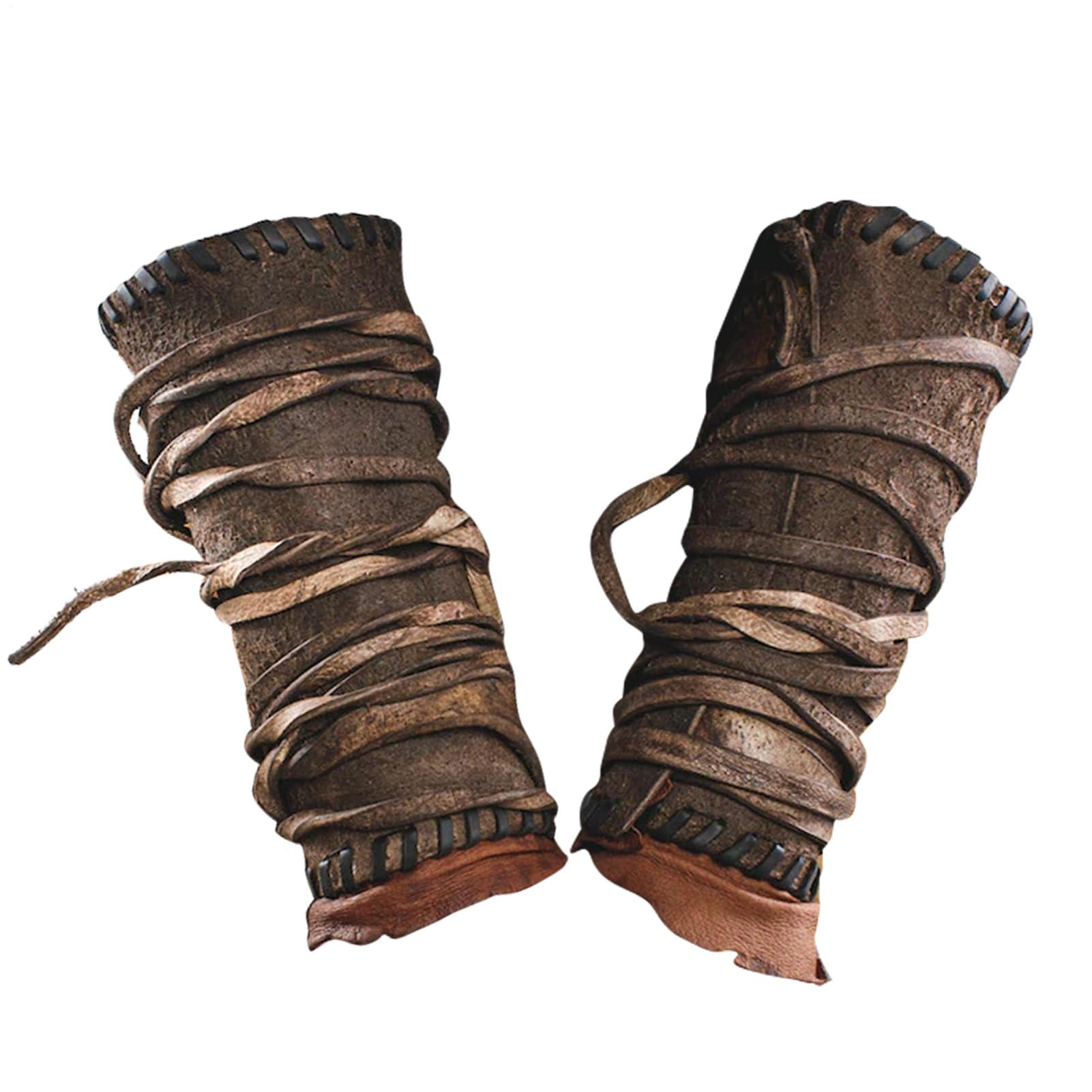 del braccio in pelle medievale - Bracciali in pelle sintetica, bracciali | gotici | Classic Medieval Inspired Faux Guards con cinghie resistenti, costume fantasy per il di ruolo e il