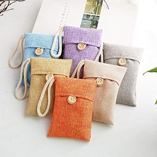 Asodomo Bamboo Charcoal Air Purifying Bag, 5 Pack Natural Purifying Bags, Activated Bamboo Charcoal Odor Eliminators Charcoal Bags, Air Freshener Moisture Absorber for Home, Pets, Car, Closet(Random Color)