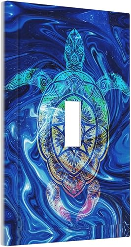 Miniatura 2 de Cubierta decorativa de interruptor de luz de tortuga de mármol de 1 cuadrilla, placa de pared para placa eléctrica para niños y niñas, habitación de