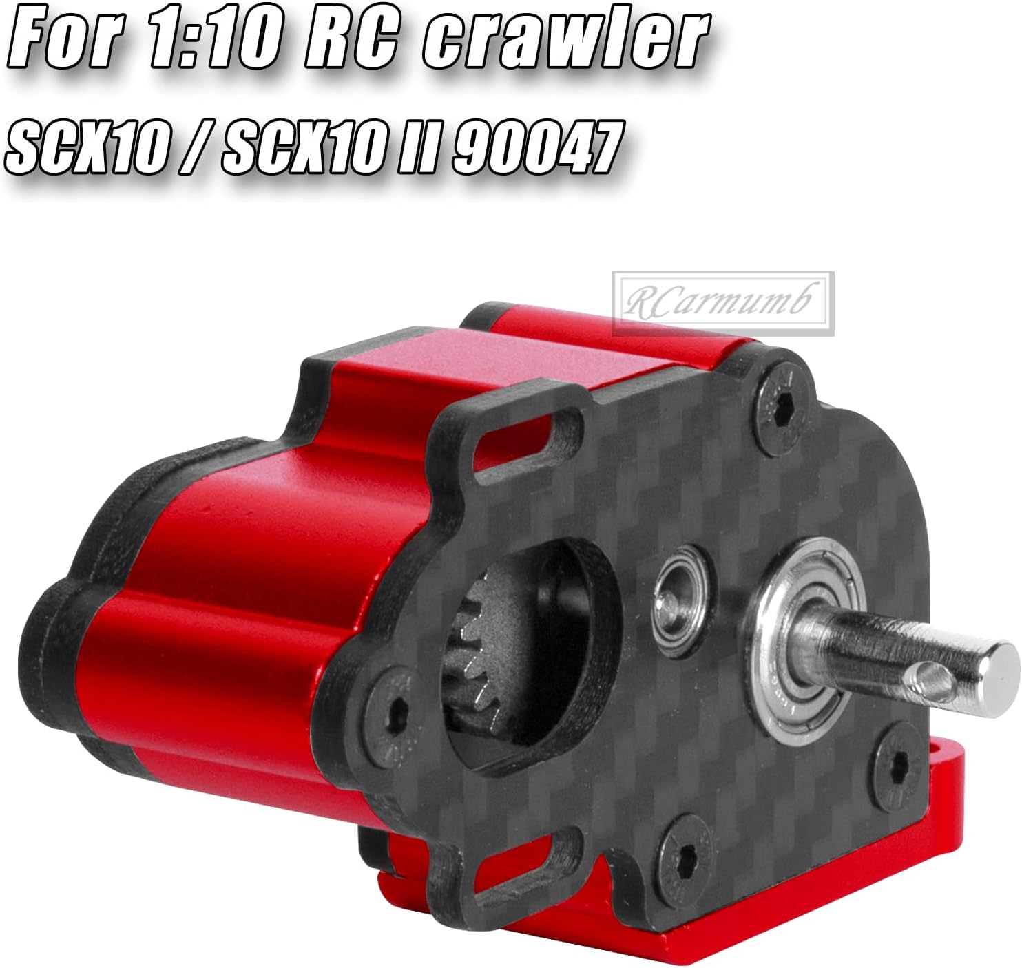 Center Transmission Gearbox Upgrades Part for 1/10 RC Crawler car Axial SCX10 SCX10 ii 90047 Wraith,Aluminum LCG Middle Transmission Gearbox Hops up,Red