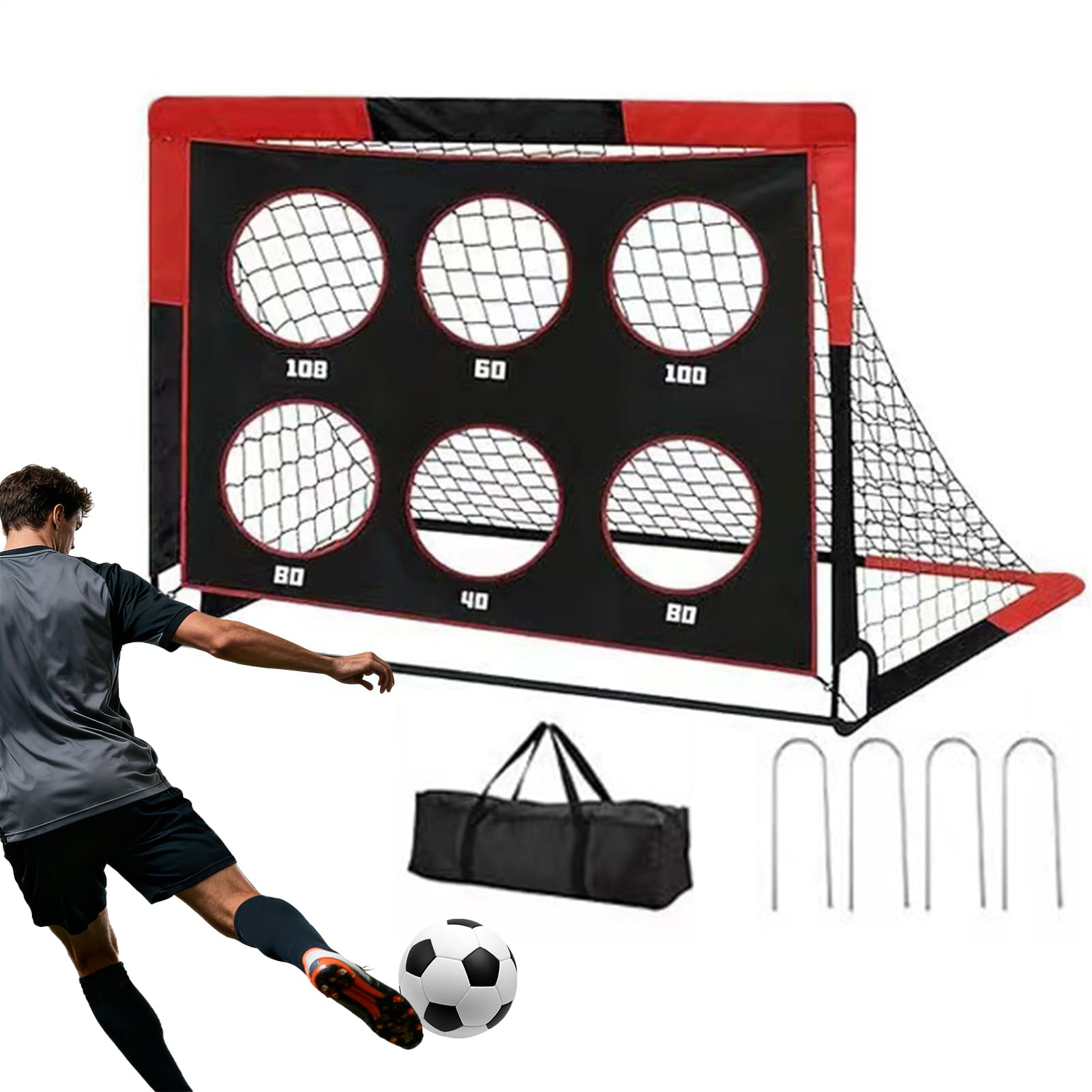 Porta Da Calcio Set Bersaglio Palla Design Pop | Rete Della Porta Da Calcio Rettangolare 122x91 cm Per Sport E Giochi Con Palla In Campo