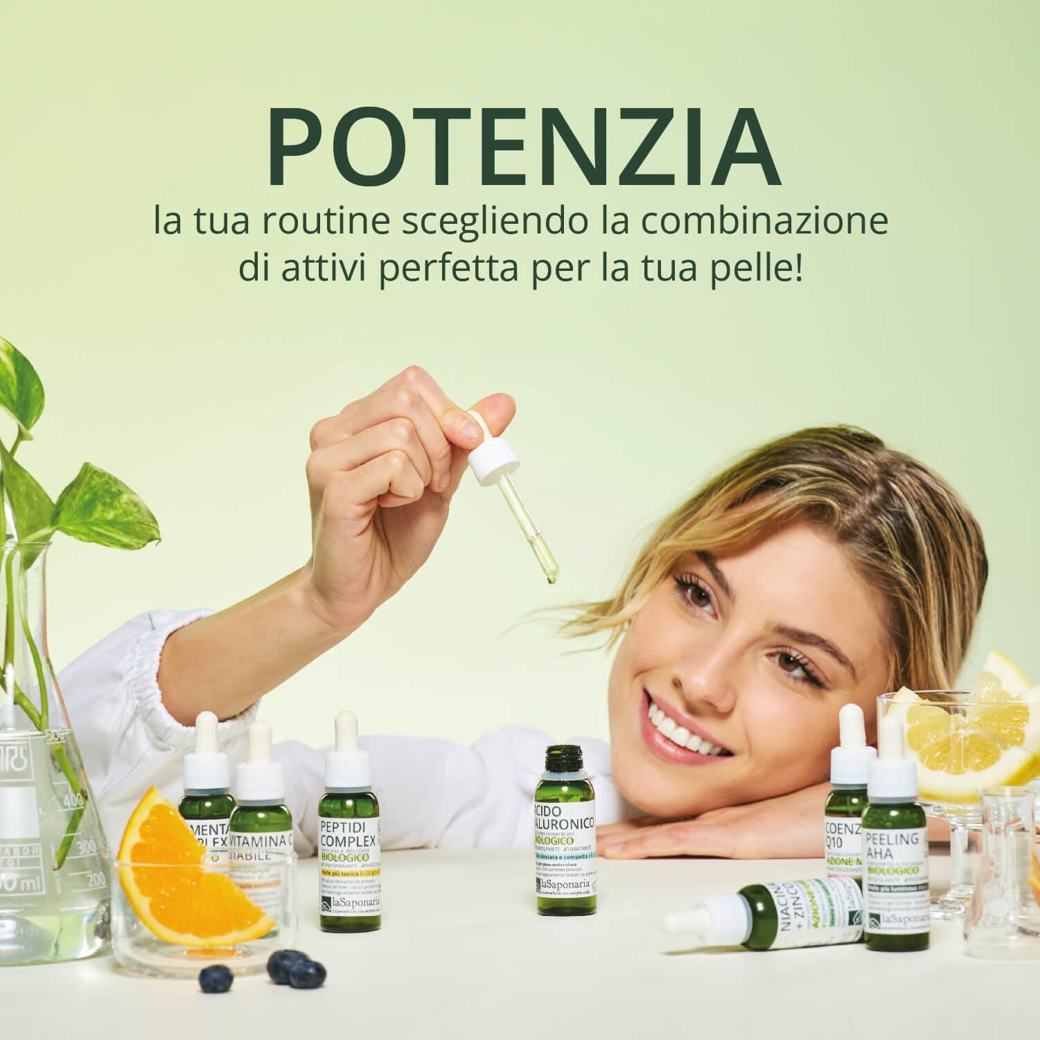 La Saponaria | Siero Viso Coenzima Q10, Idratante, protettivo e antiossidantee, Biologico, Ideali per pelli secche, mature e stanche, 30 ml