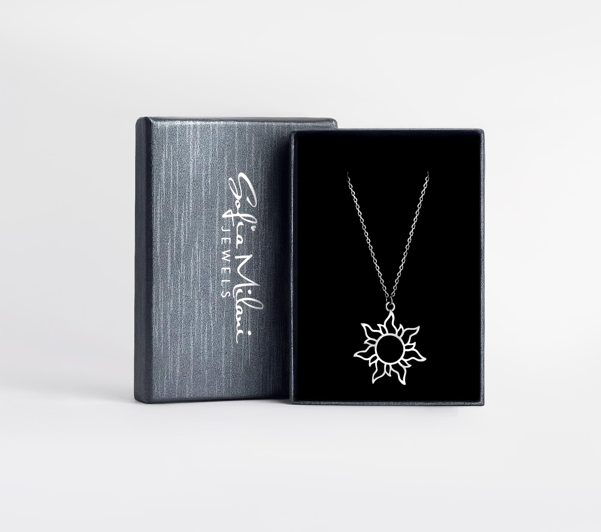 Sofia Milani - Damen Halskette 925 Silber - Sonnen Anhänger