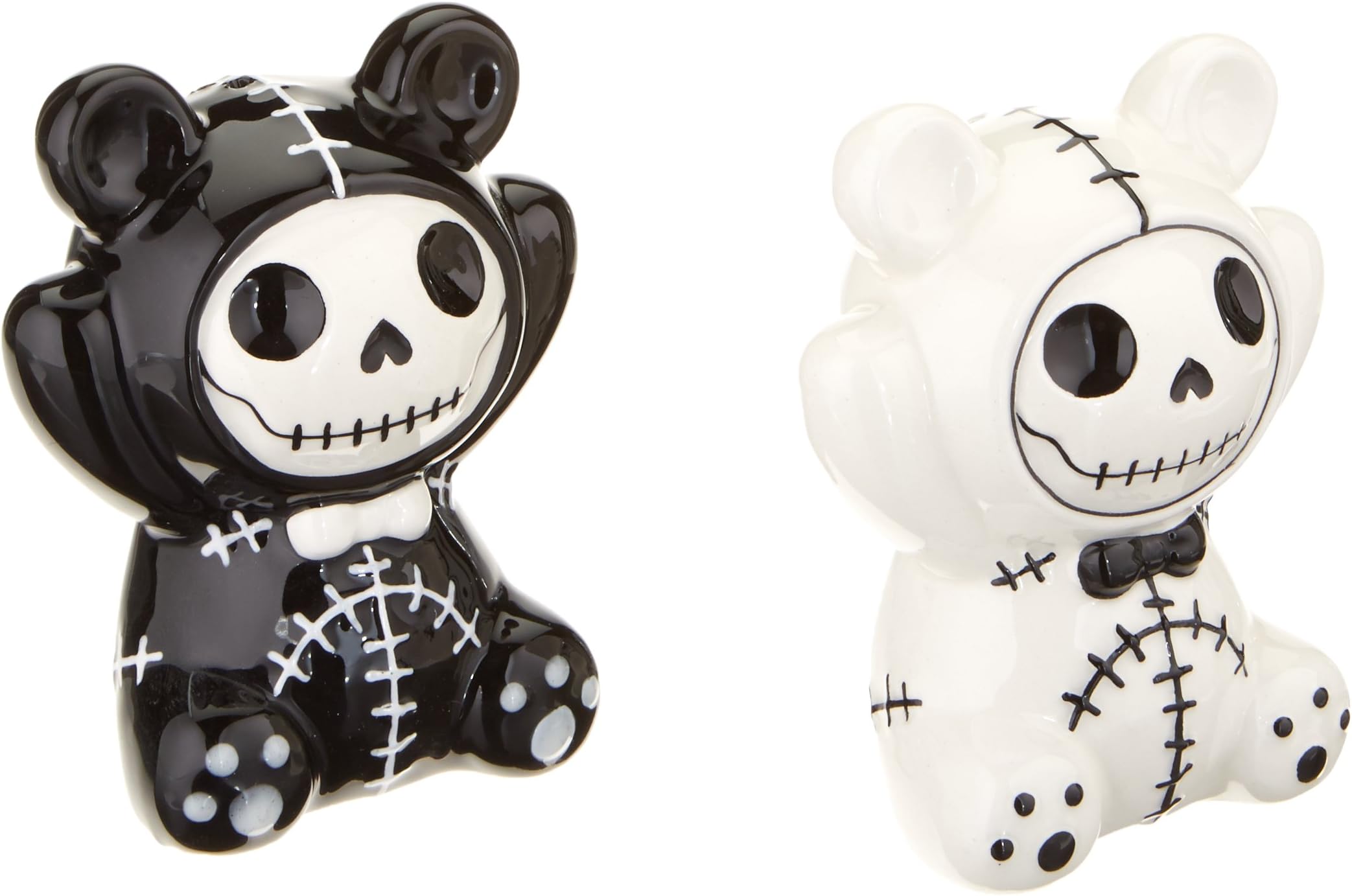 SUMMIT COLLECTION Furrybones Black and White Panda Bear Pandie Ceramic Salt N Pepper Shaker