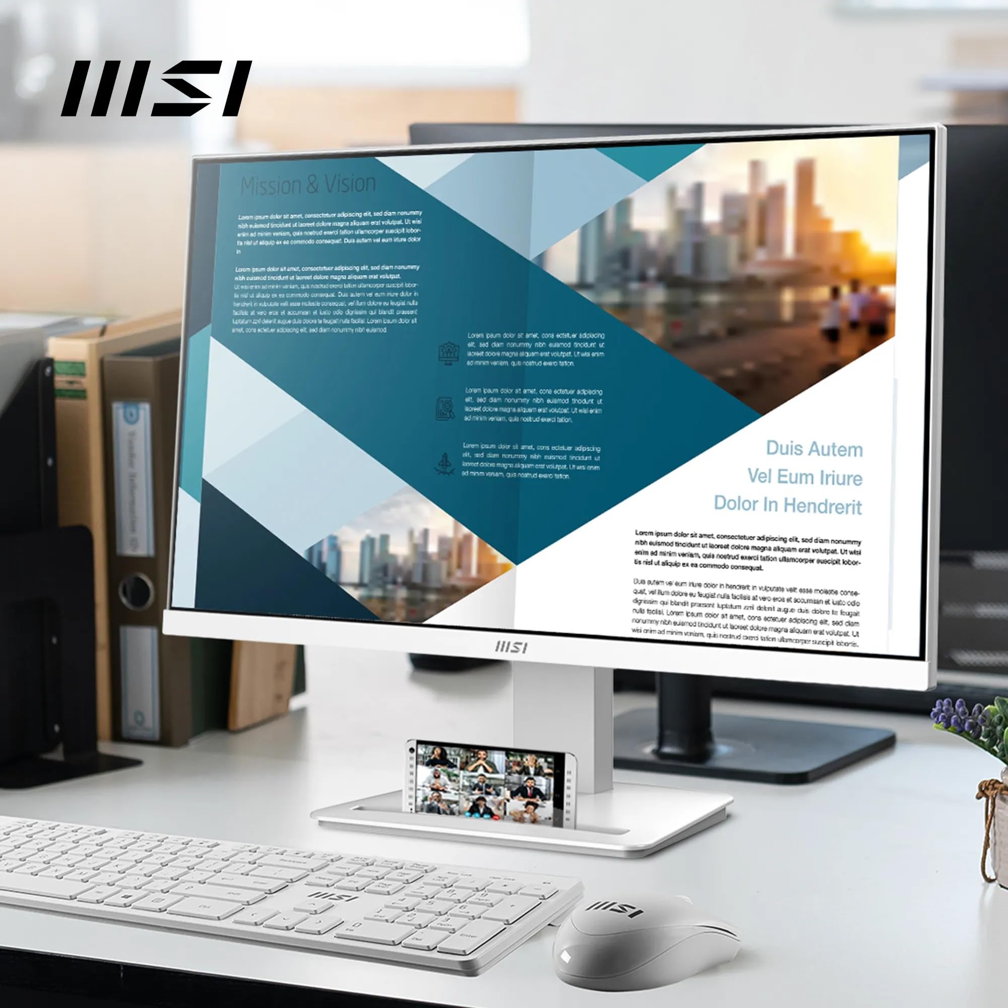 MSI Pro MP2412WDE Moniteur Professionnel 23,8" (60 cm) Full HD (1920 x 1080) 100 Hz, 1 ms, Adaptive Sync, Design sans Cadre, HDMI
