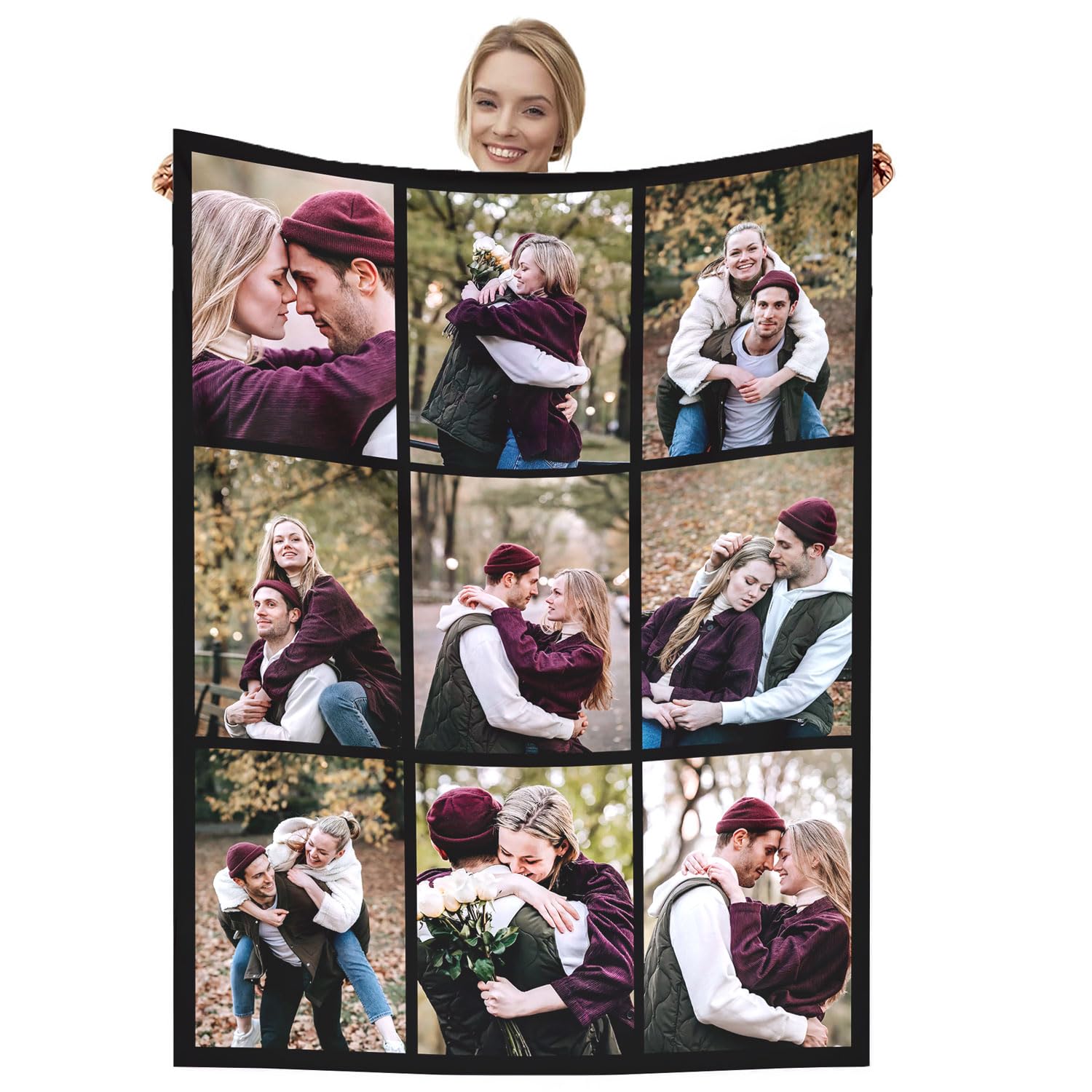 Dmkjdzsw personalised blanket，custom blanket， Soft Cosy Custom Blanket for Adults Kids，Personalised Gifts for Mum, Dad, Boyfriend-I-130 * 180CM
