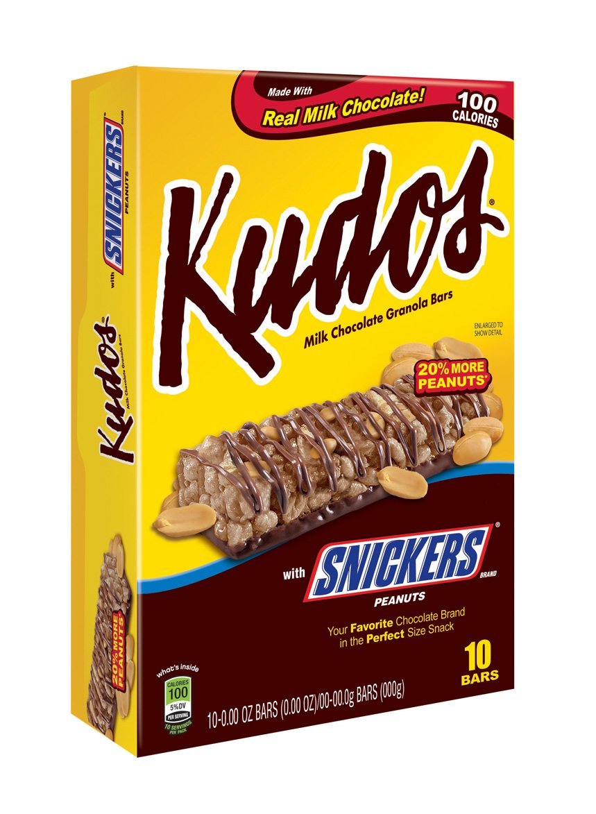 Kudos Granola Bars with Snickers Milk Chocolate, 10 Count (Pack of 5)