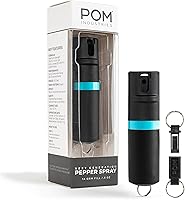 Vista 10 de POM Premium Pepper Spray Keychain, Quick Release Access Flip Top Safety, Police Grade OC Formula with UV Marking Dye, 25 Precision Bursts, 10 Foot