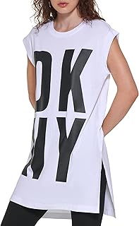 DKNY Women's Sportswear High-Low Logo Tunic Dress