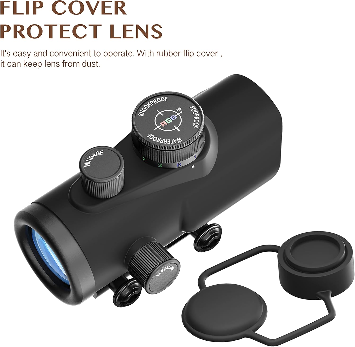 Aomekie 5 MOA Red Dot Sight Airsoft Scope Reflex Sight with 30mm Reflex Lens Wide Field of View of (19m at 100m) Waterproof & Shockproof & Fog-Proof with 1 intergrated Rail