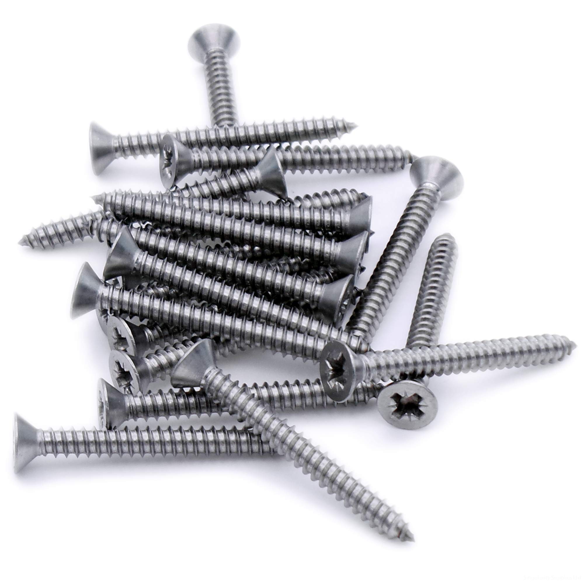 Singularity Supplies No.14 X 1.75 (6.3Mm X 45Mm) Pozi Countersunk Self-Tapping Screw - Stainless Steel (A2) (Pack Of 20)